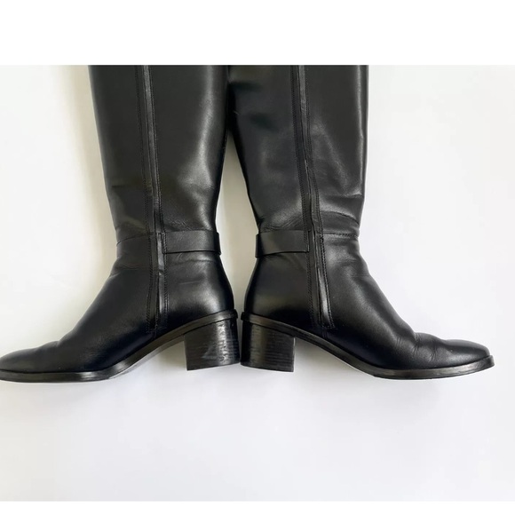 TORY BURCH Marsden Tall Riding Boots  Leather Block Heel Size 8 Round Toe - Picture 11 of 12
